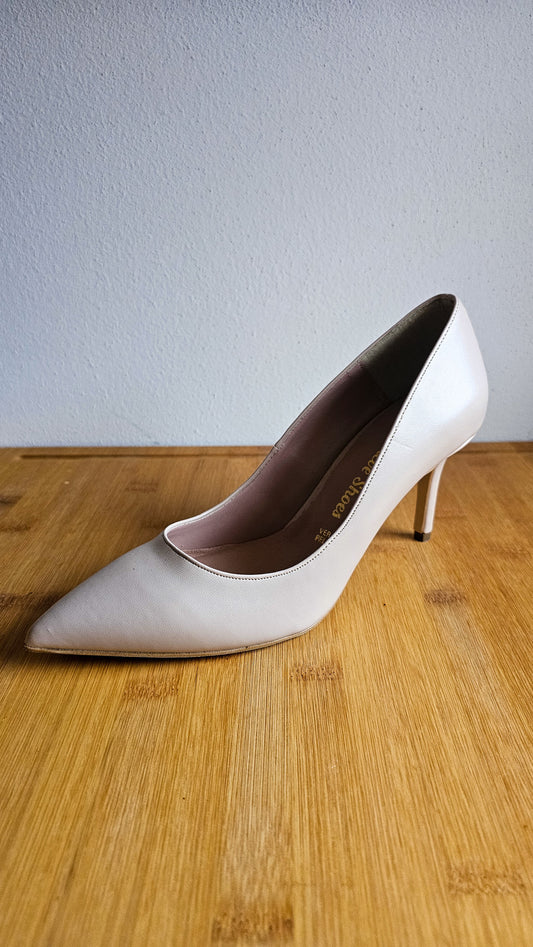 Décolleté in vera pelle rosa nude