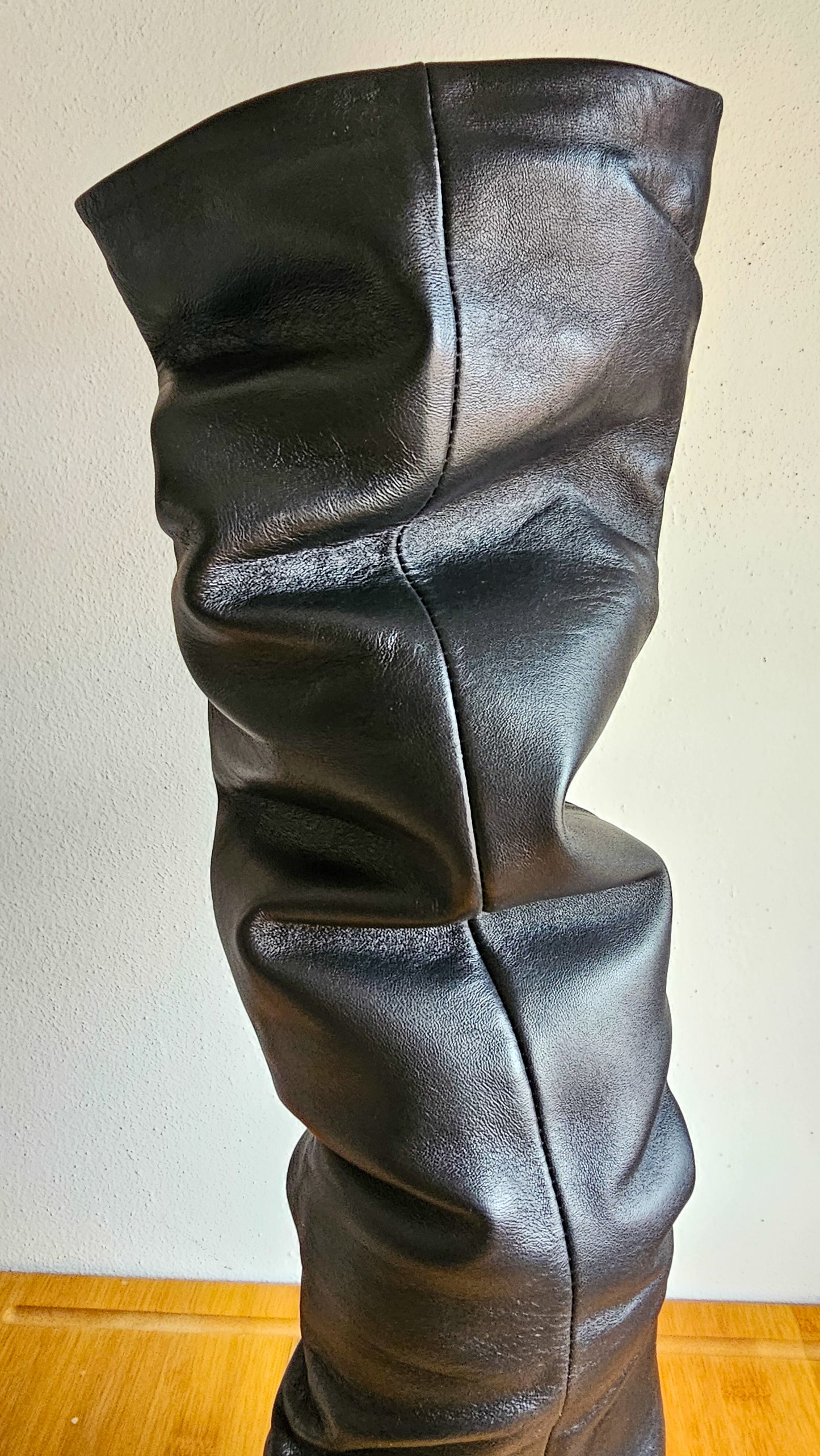 Stivale alto pelle arricciabile